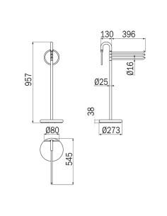 Inda Accessories Towel Holder Stand With Ring 2