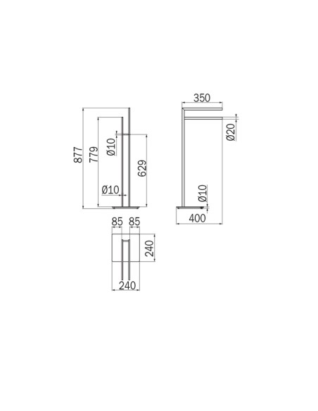 Inda Accessories Double Towel Holder Stand